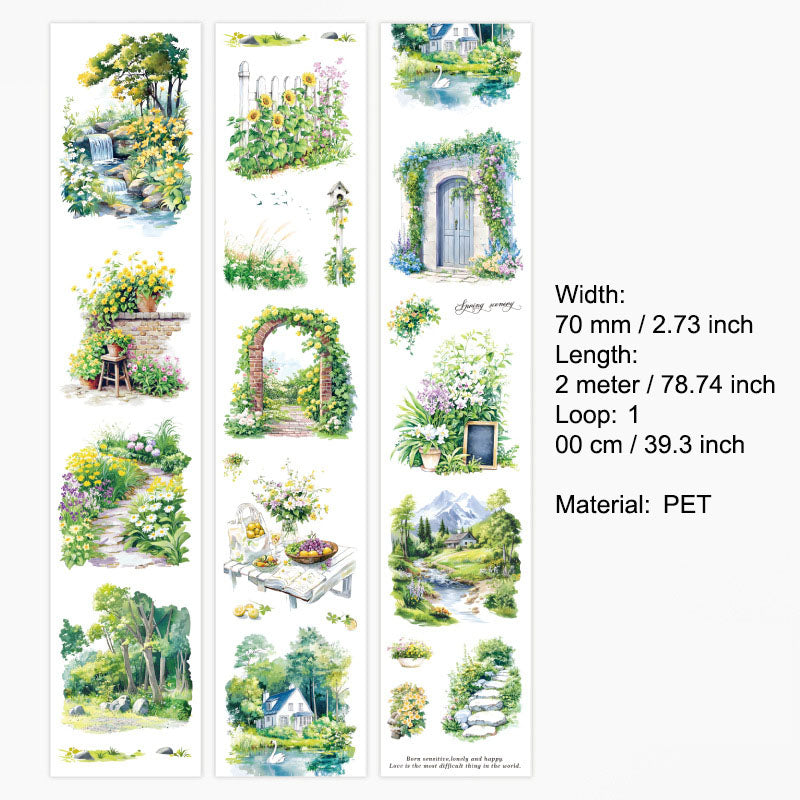 1 Roll Garden Theme PET Stickers Tape LYJCJJ