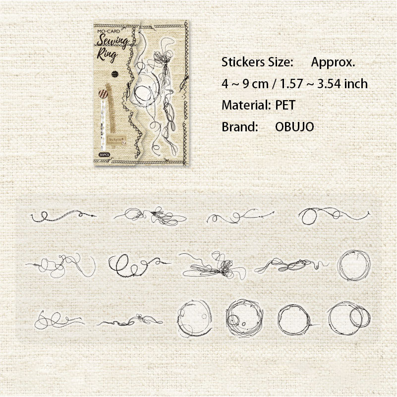 30 Pcs Sewing Themed PET Stickers FRGZS