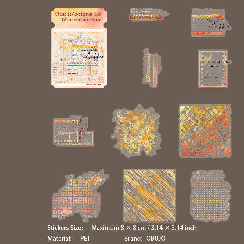 20 Pcs Watercolor Collage PET Stickers SCGS