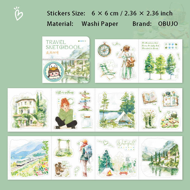 10 Sheets Travel Washi Stickers LXHB