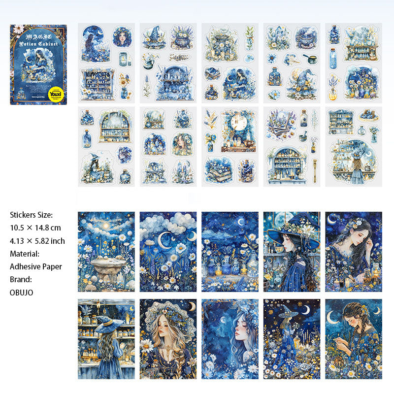 20 Sheets Magic Journal Paper and Stickers Kit MFYC