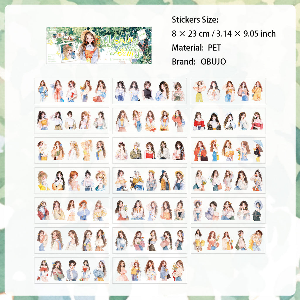 20 Sheets Fashion Girl Boy Stickers Book TYRJB