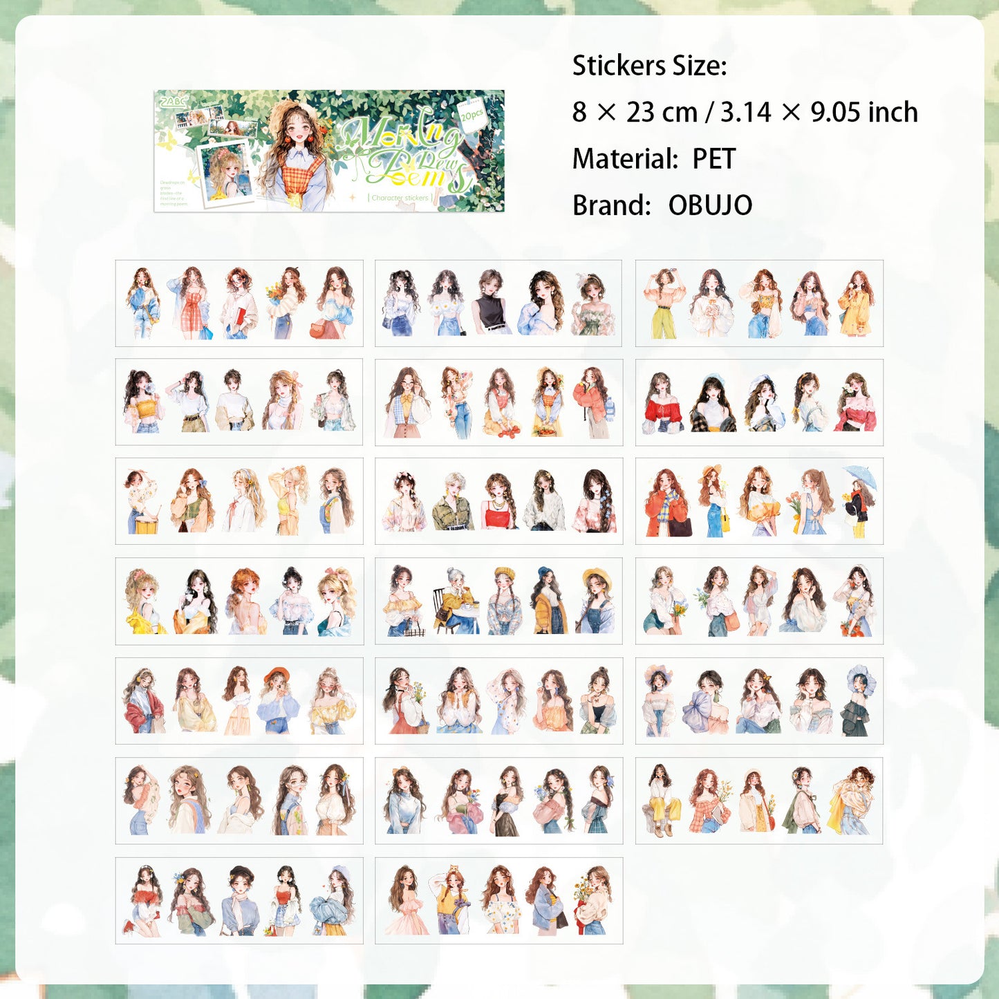 20 Sheets Fashion Girl Boy Stickers Book TYRJB