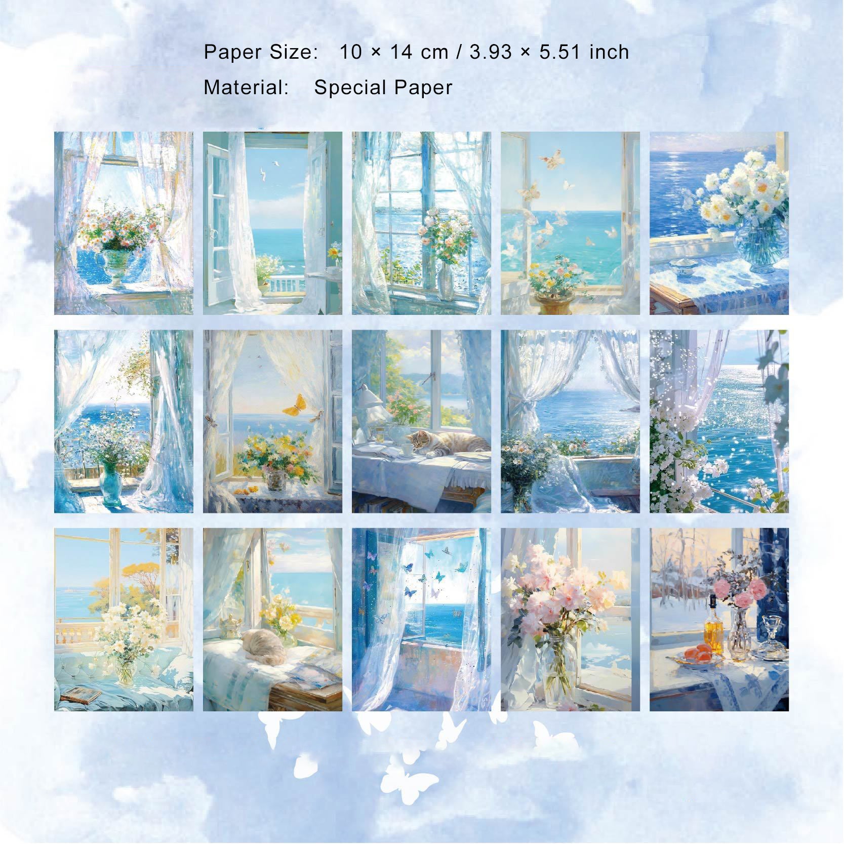 30 Pcs Window Theme Scrapbook Paper CWXL