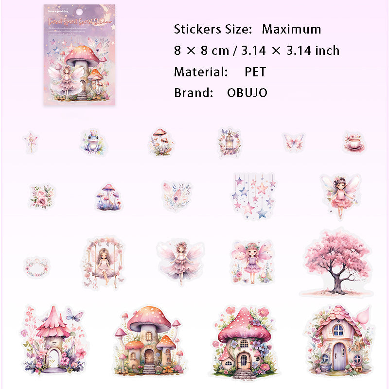 20 Pcs Fairy Forest PET Stickers SLMY