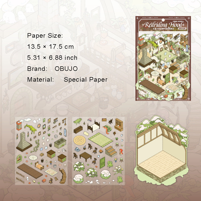 3D Fairy House Scene Diy Stickers Kit FGTH