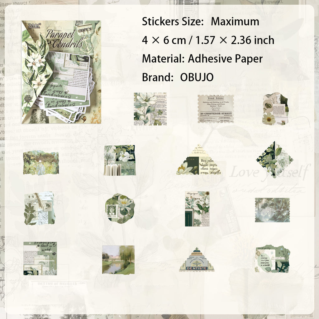 20 Pcs Vintage Aesthetic Journal Stickers YAYJ