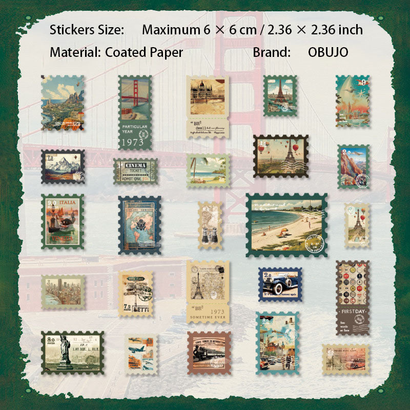 50 Pcs Fantasy Postage Stamp Stickers JYKXQ