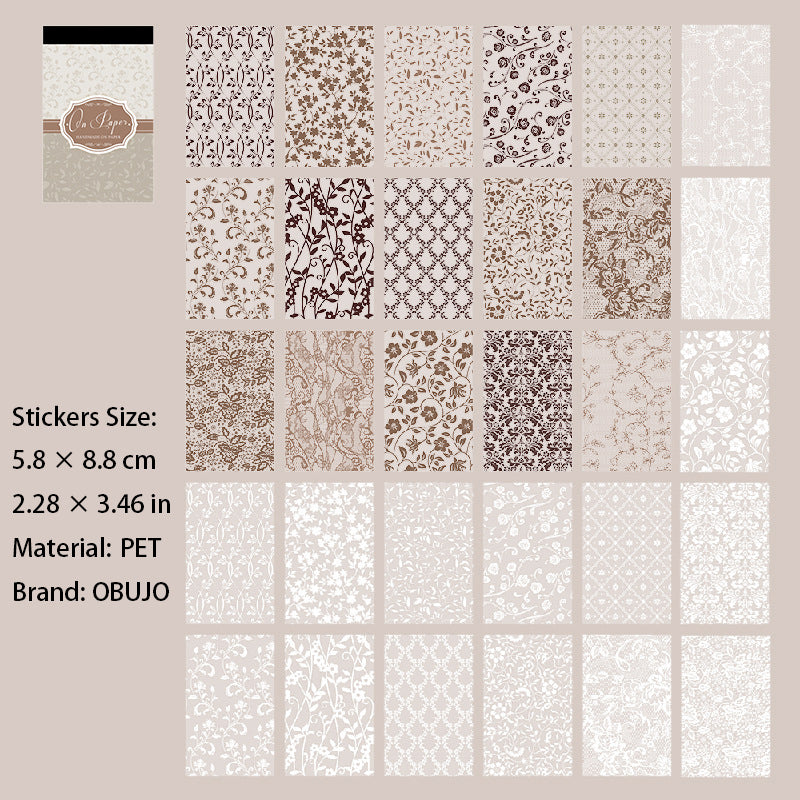 30 Sheets Basic Texture PET Stickers Book CNYWL