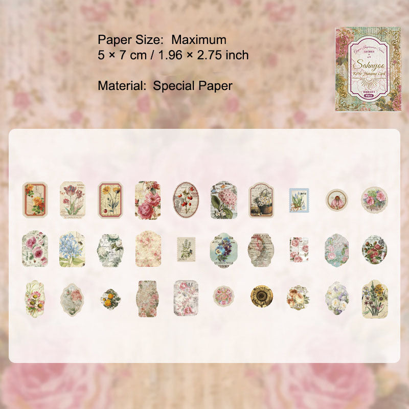 30 Pcs Vintage Hang Tag Paper GUYX