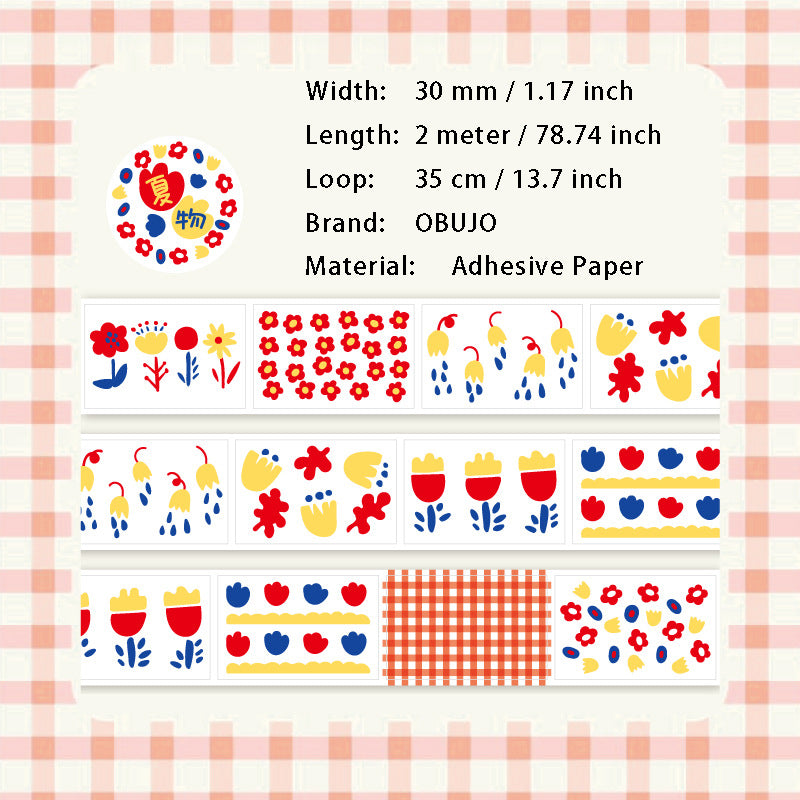 1 Roll Floral Stickers Tape SHQXT