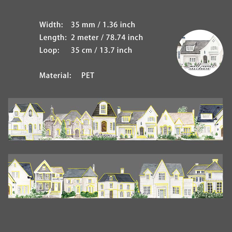 1 Roll House Town PET Tape XJXJ