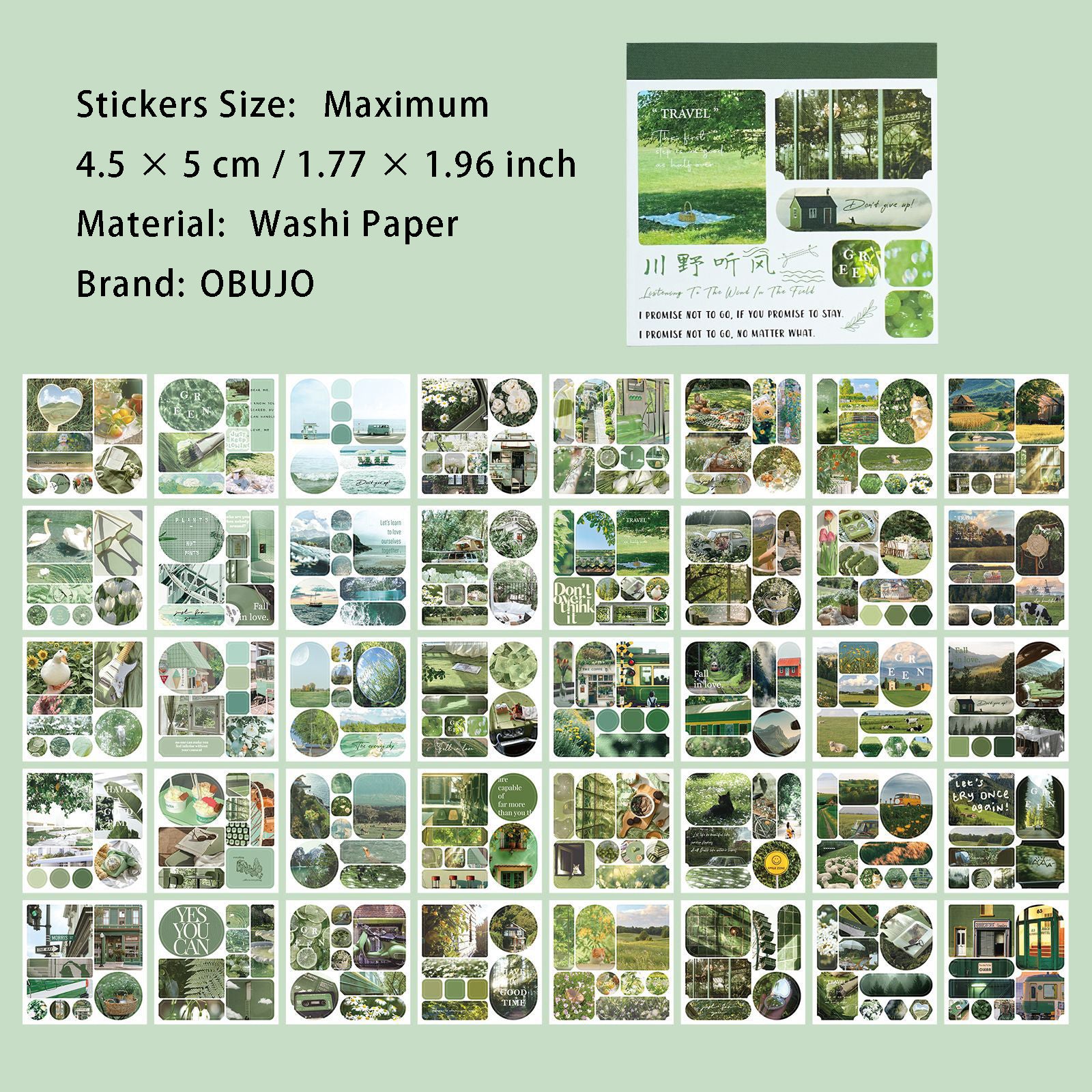 40 Sheets Aesthetics Washi Stickers Book SZLKDF