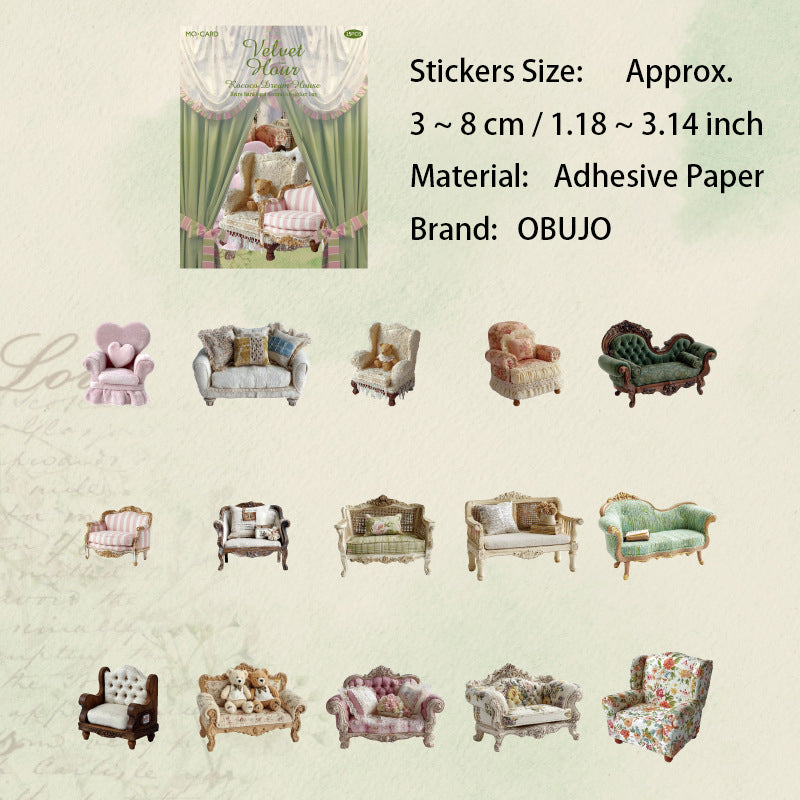 15 Pcs Rococo Furniture Stickers KKTMW