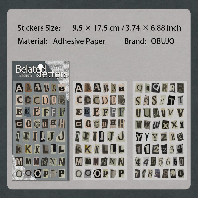 2 Sheets Alphabet Letter Number Stickers CLXJ