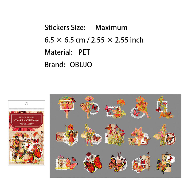 30 Pcs Plants Fairy Gold Foil PET Stickers WWZL