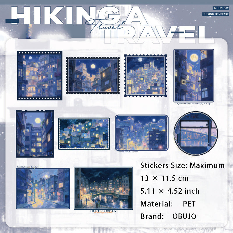 10 Pcs Travel Landscape PET Stickers TBLX