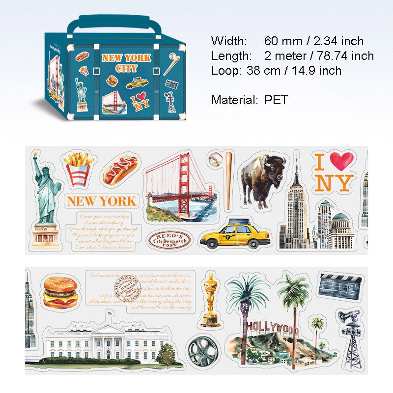 1 Roll Travel Theme Sticker Tape MYSJ