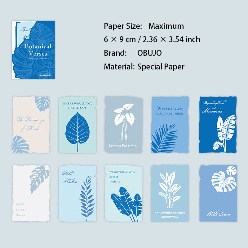 10 Pcs Botanical Notepad Paper CMSJ