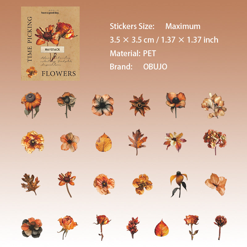 25 Pcs Vintage Flower Stickers SGSHJ
