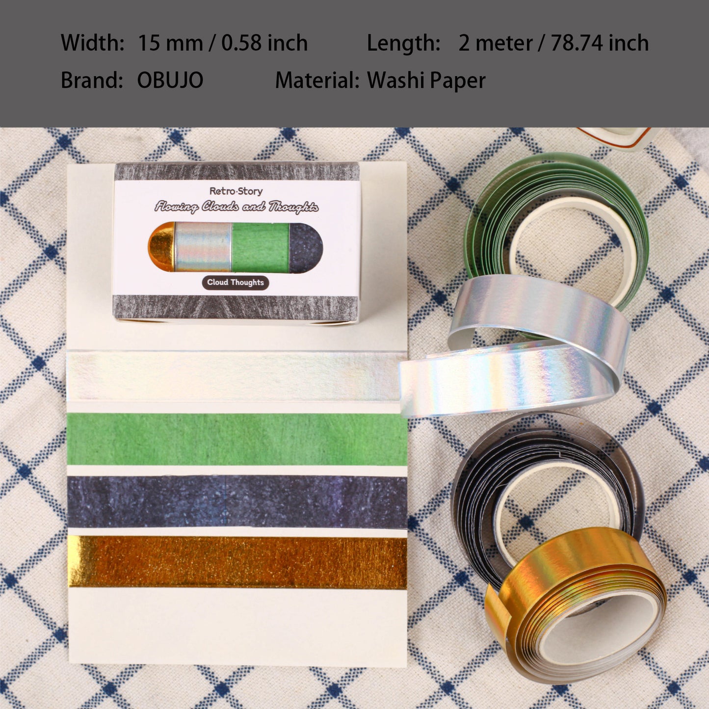 4 Rolls Vintage Washi Tapes Set LYYS