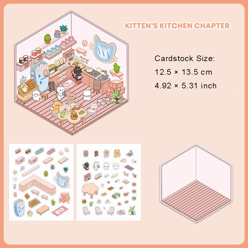3D Shop Room Scene Stickers Kit KTJS