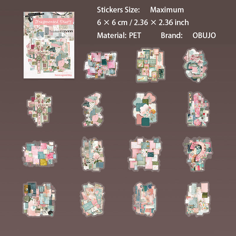 15 Pcs Vintage Collage PET Stickers LSRJ
