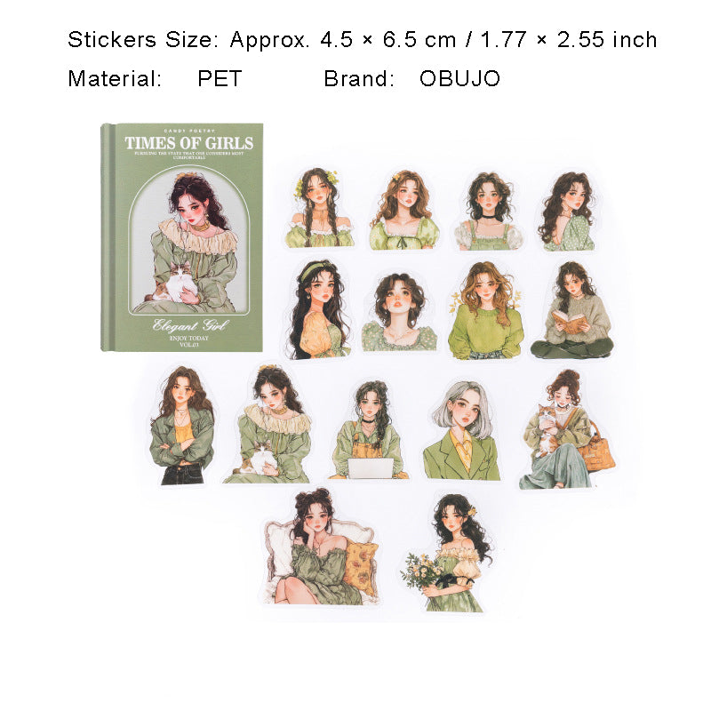 30 Pcs Lifestyle Girl PET Stickers NLSD