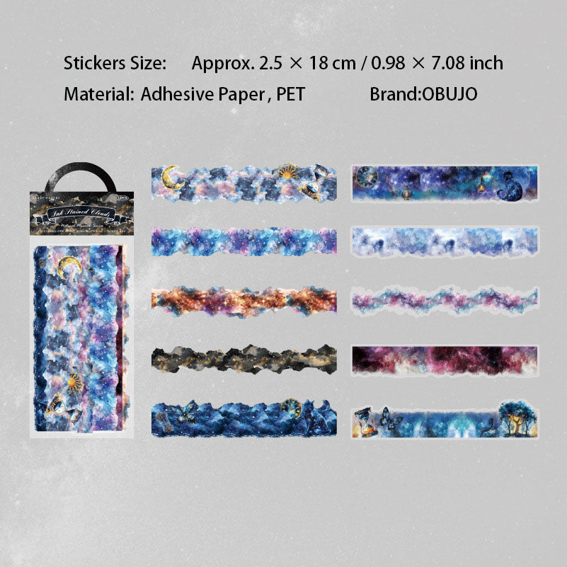 10 Pcs natural Landscape Undersea Stickers ZRBWG