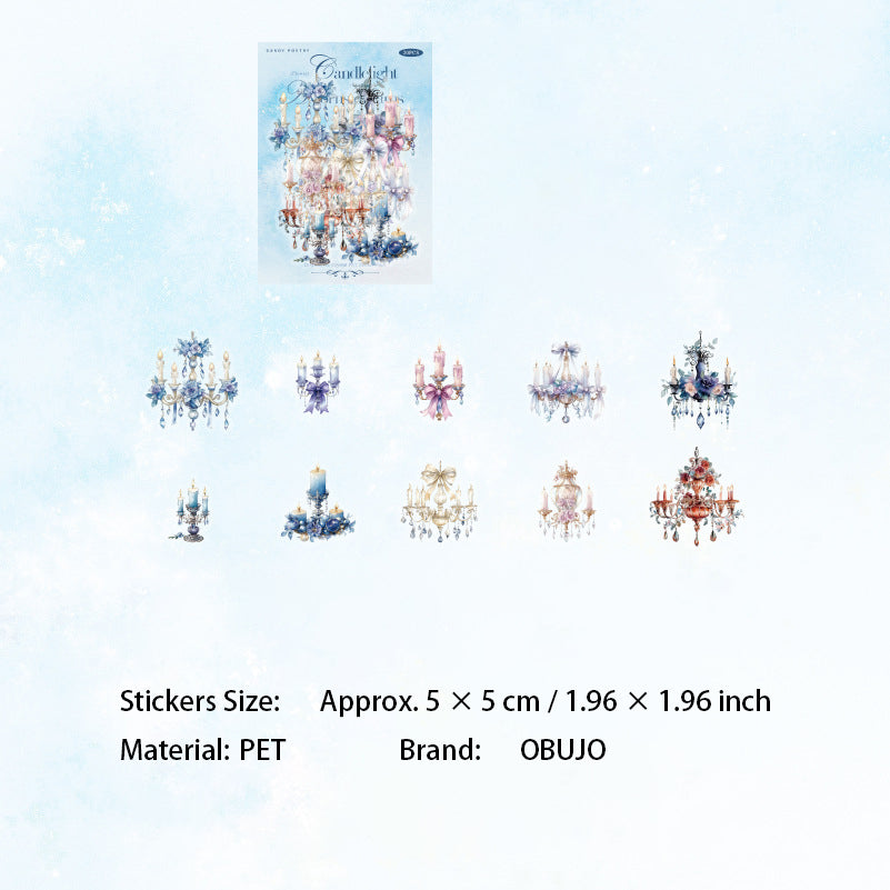 20 Pcs Chandelier Themed PET Stickers HZQM