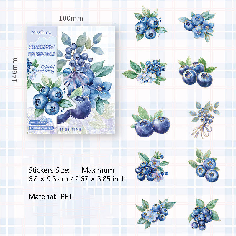 20 Pcs Fruit PET Stickers XCGJ