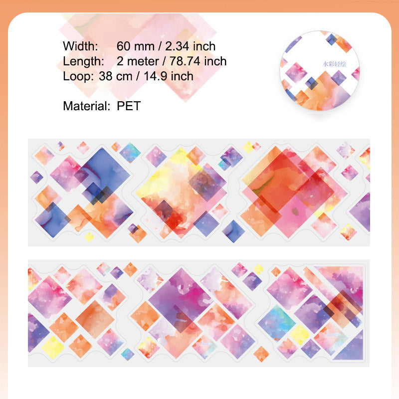 1 Roll Watercolor Stickers Tape SCQH