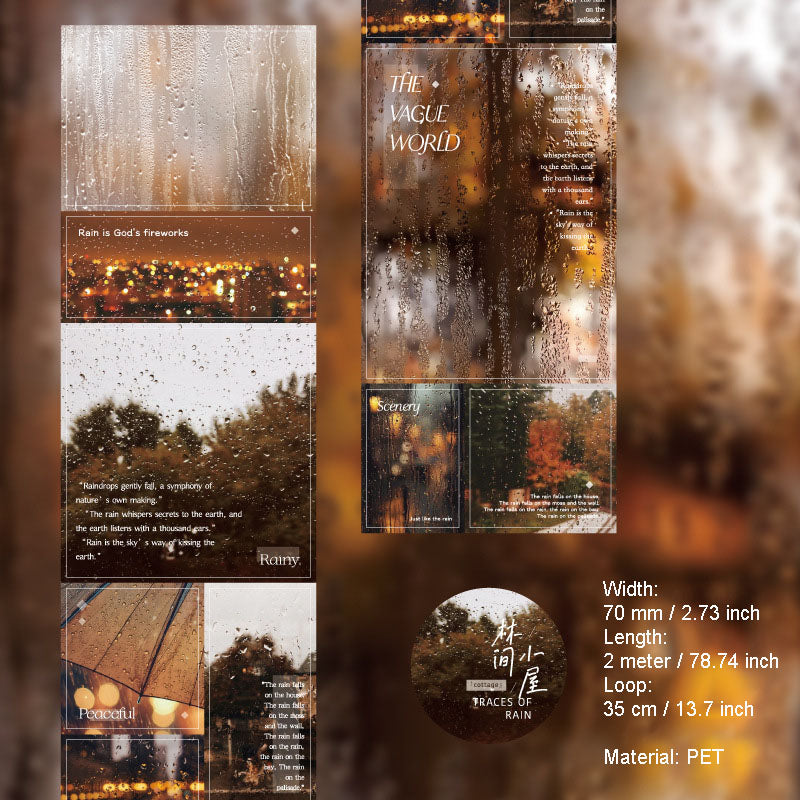 1 Roll Rainy Day Landscape PET Stickers Tape YJXL