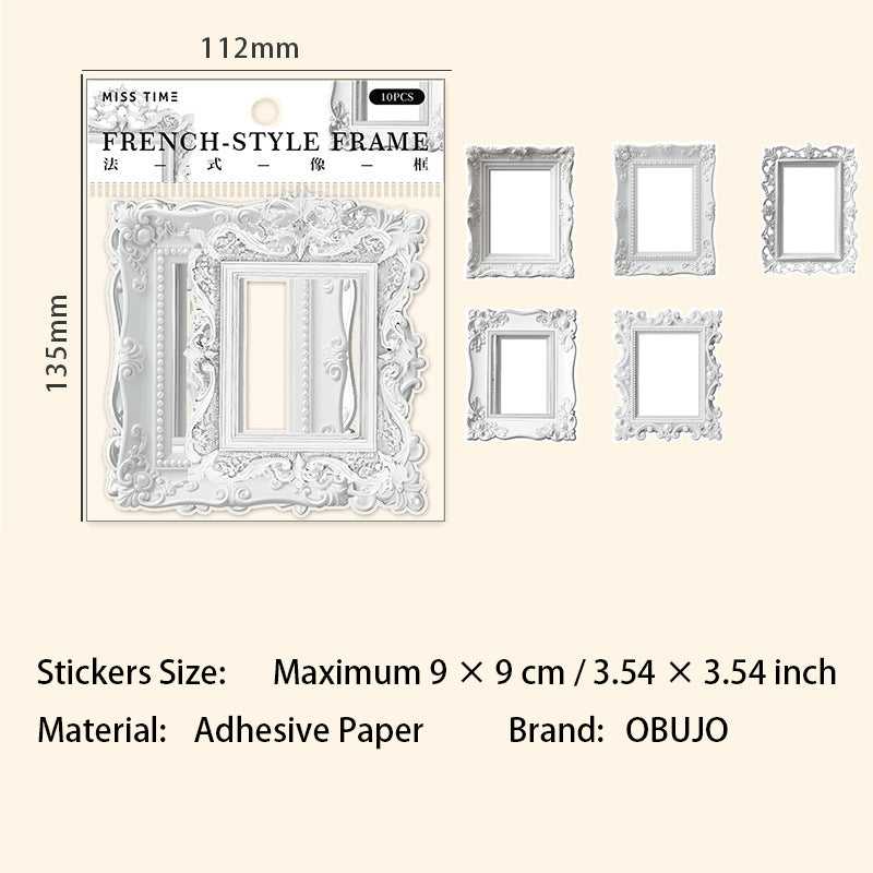 10 Pcs Vintage Frame Stickers GBQM