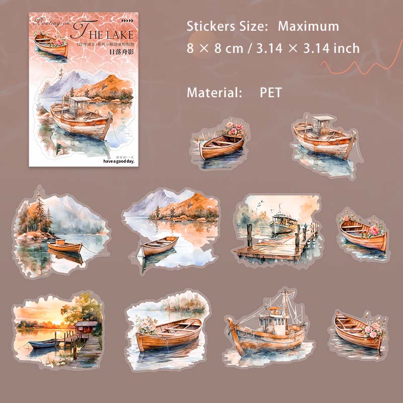 20 Pcs Laker Boat PET Stickers FZHS