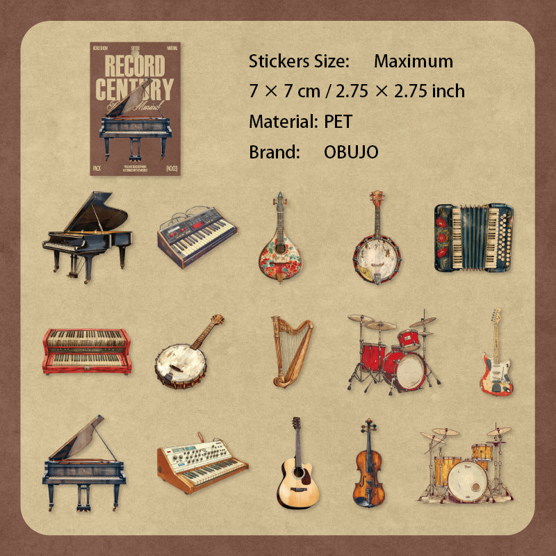 30 Pcs Vintage Journal PET Stickers SJLS