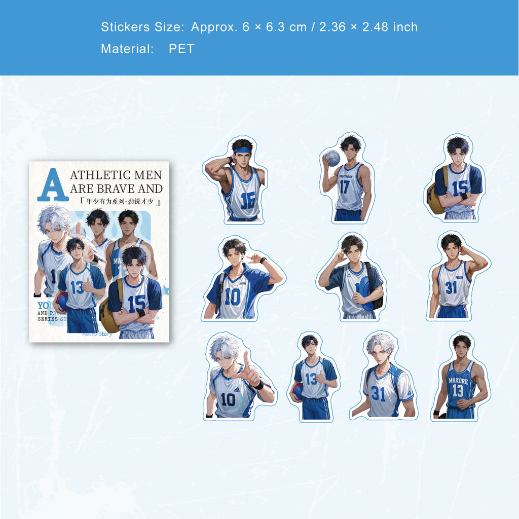 20 Pcs Handsome Boy PET Stickers NSYW