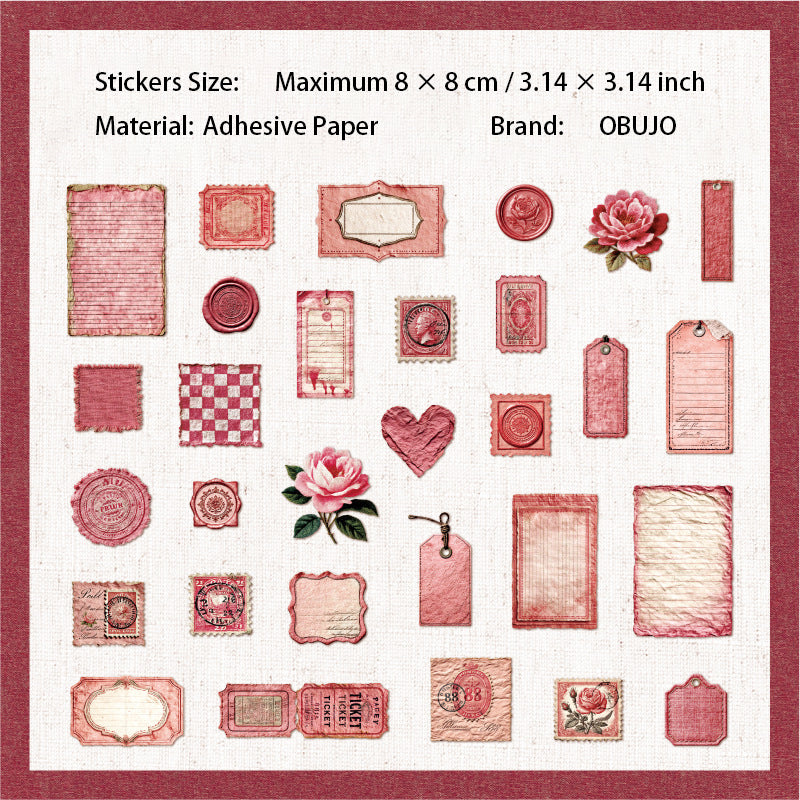 30 Pcs Vintage Journal Stickers ZYXJ