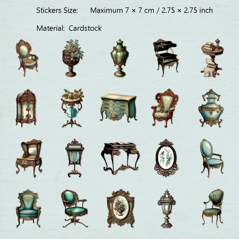 20 Pcs Vintage Cardstock Stickers GDSC