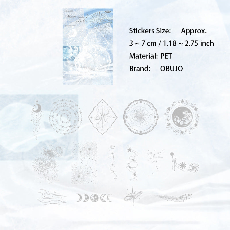 30 Pcs Holographic Silver Botanical PET Stickers YGFM