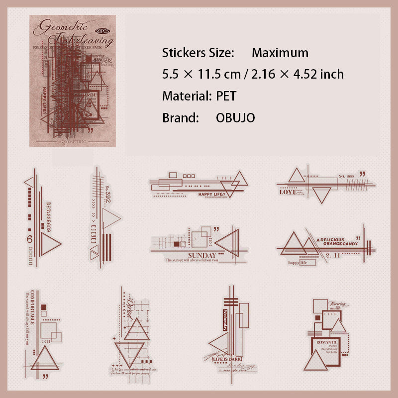 20 Pcs Geometric Themed PET Stickers JHJZ