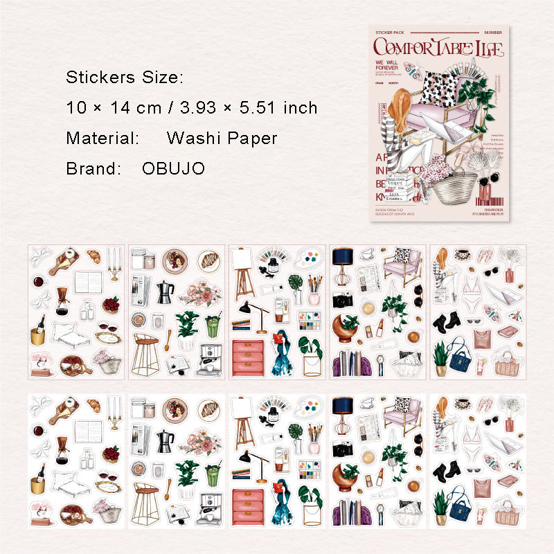 10 Sheets Lifestyle Planner PET Stickers QYSH