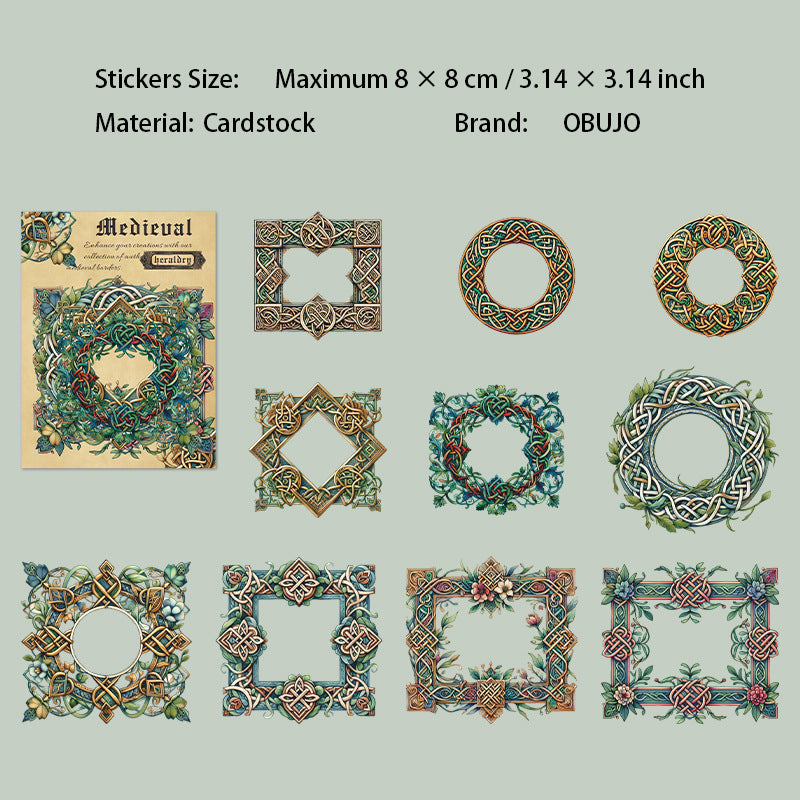 10 Pcs Vintage Frame Cardstock Stickers ZSJWZ