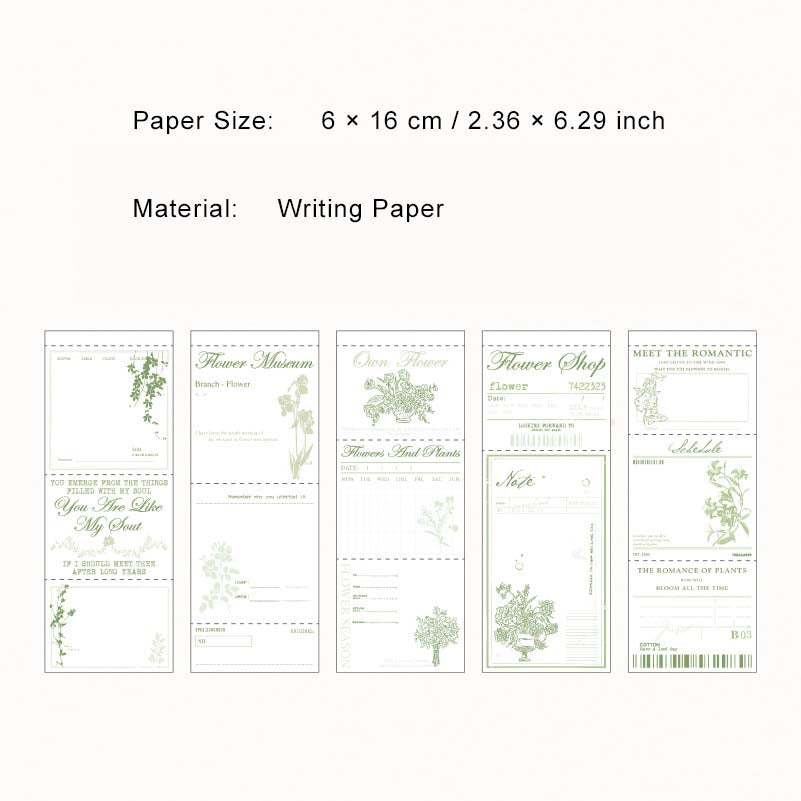 50 Pcs Vintage Ticket Scrapbook Paper LMSH