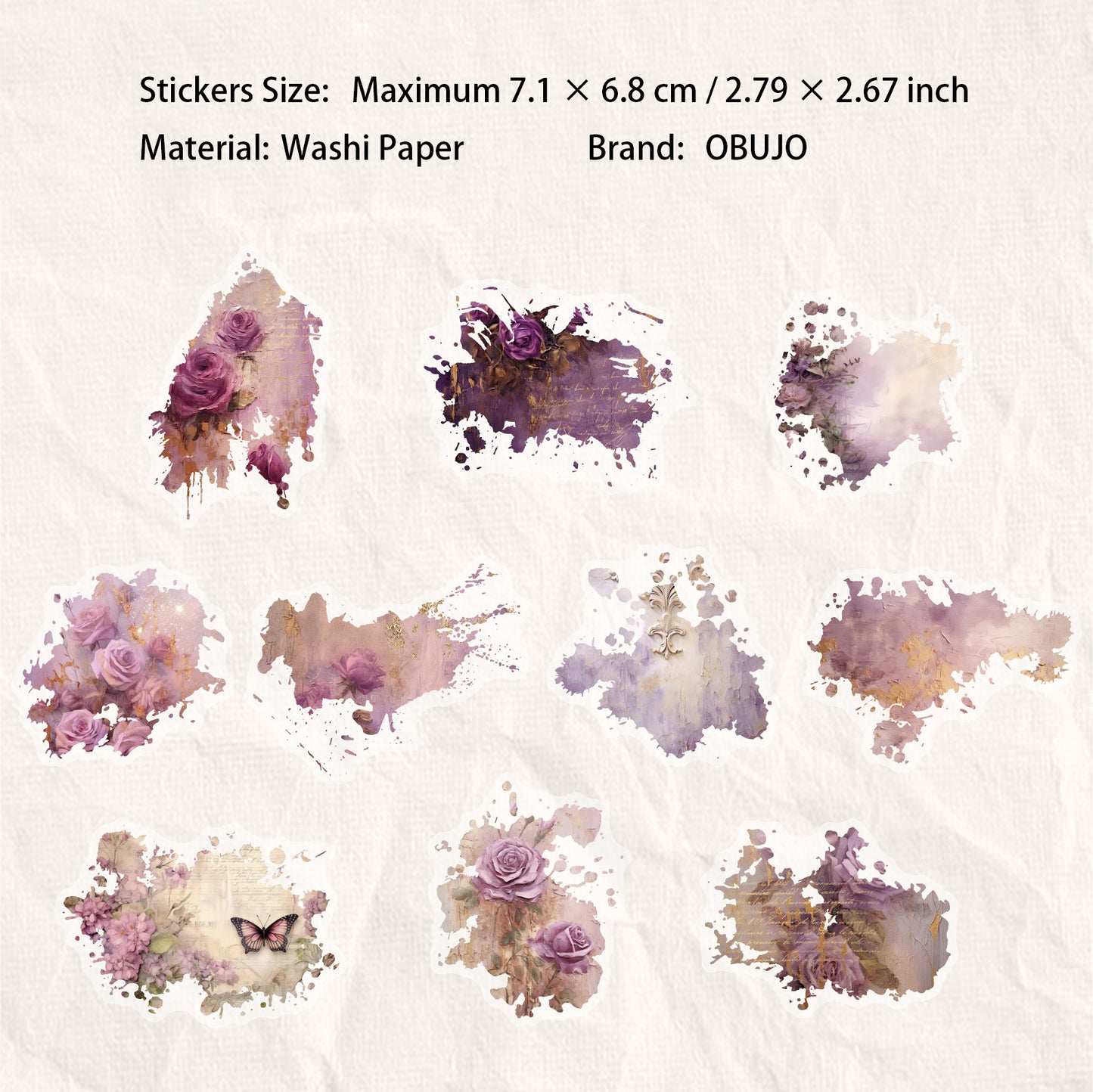 20 Pcs Watercolor Fragments Washi Stickers CYXL