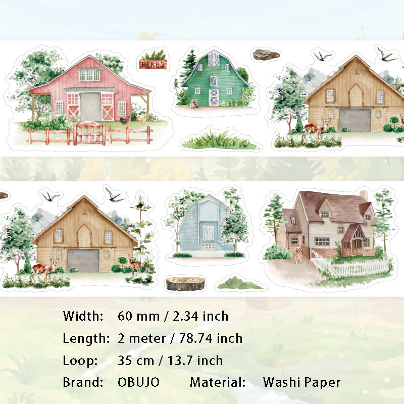 1 Roll Village House Washi Stickers Tape MDCG