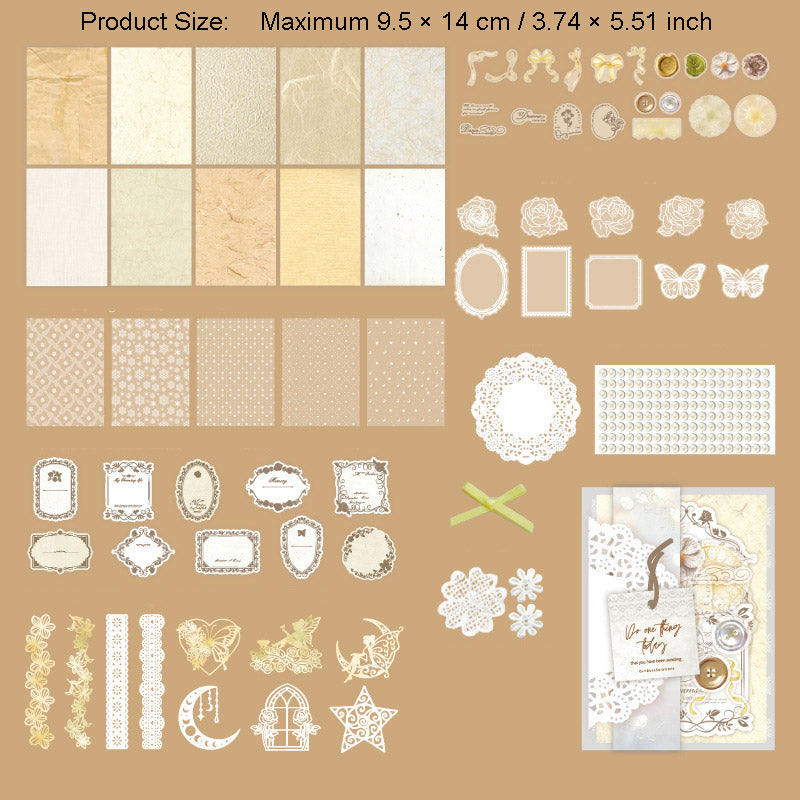 126 Pcs Lace Theme Scrapbook Supplies Kit SHDSJ