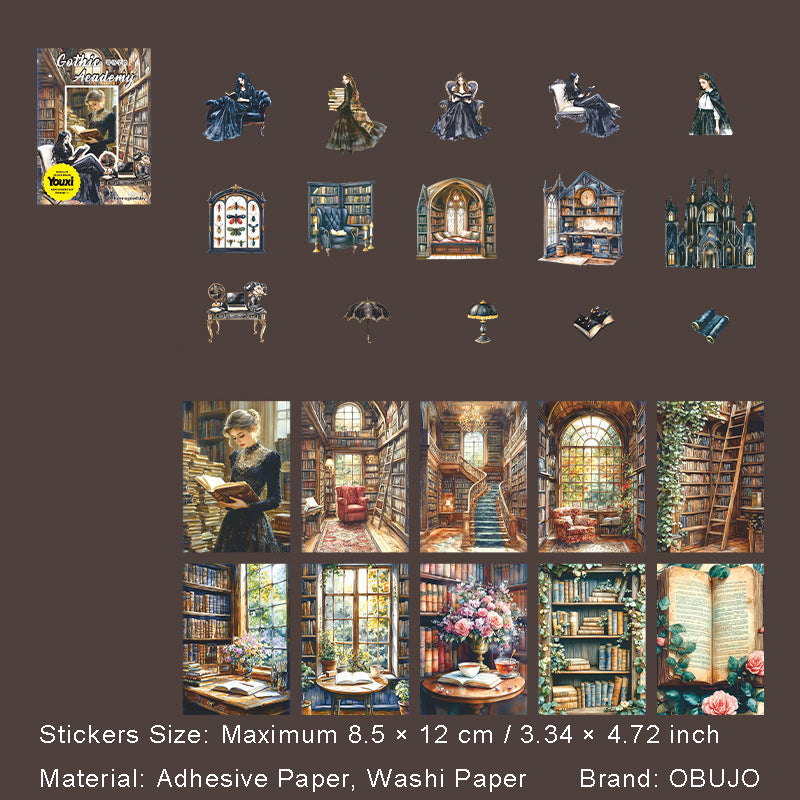 15 Pcs Dark Acadamy Journal Stickers GTXY