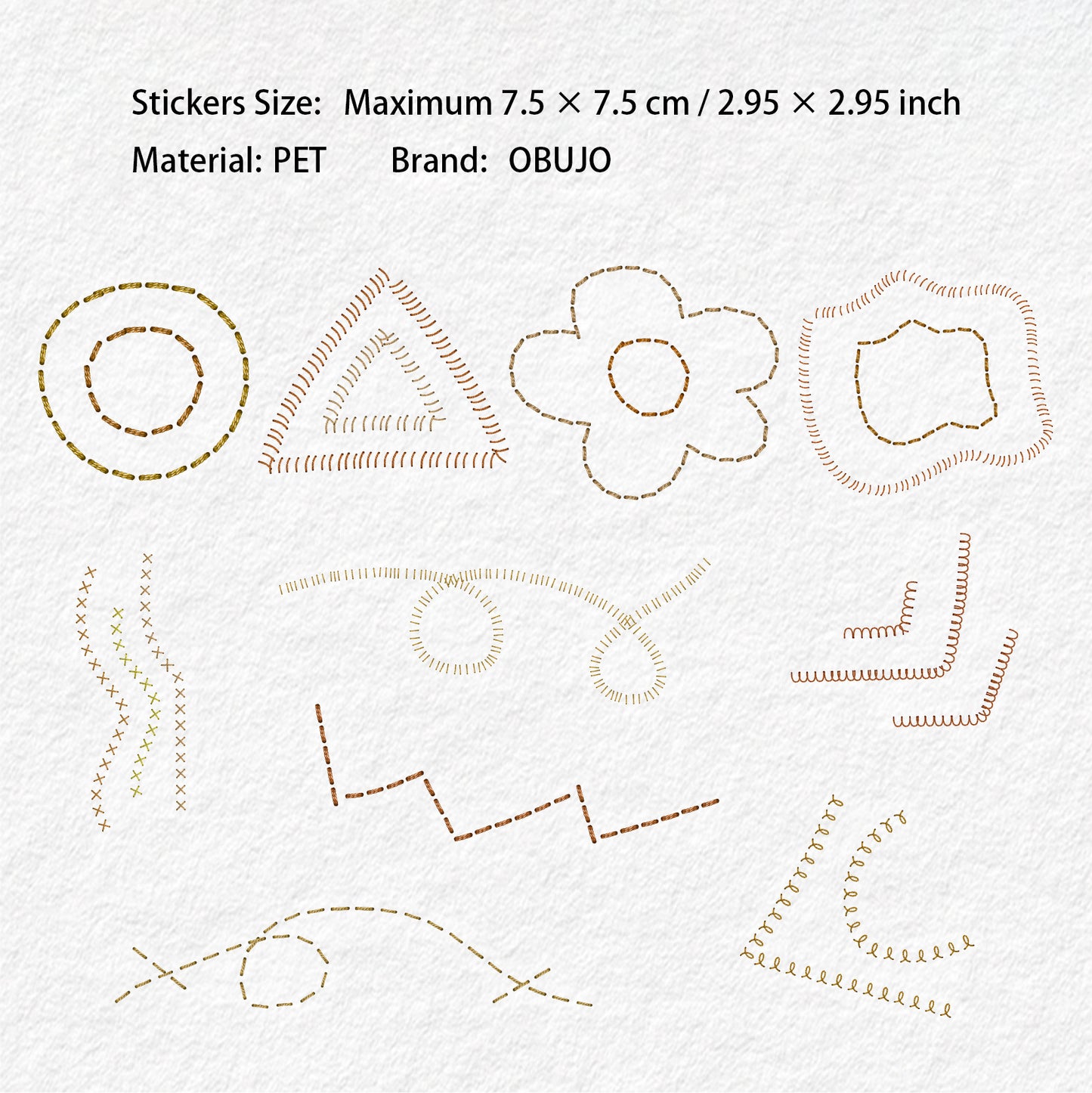 20 Pcs Sewing Patterns PET Stickers XXXL