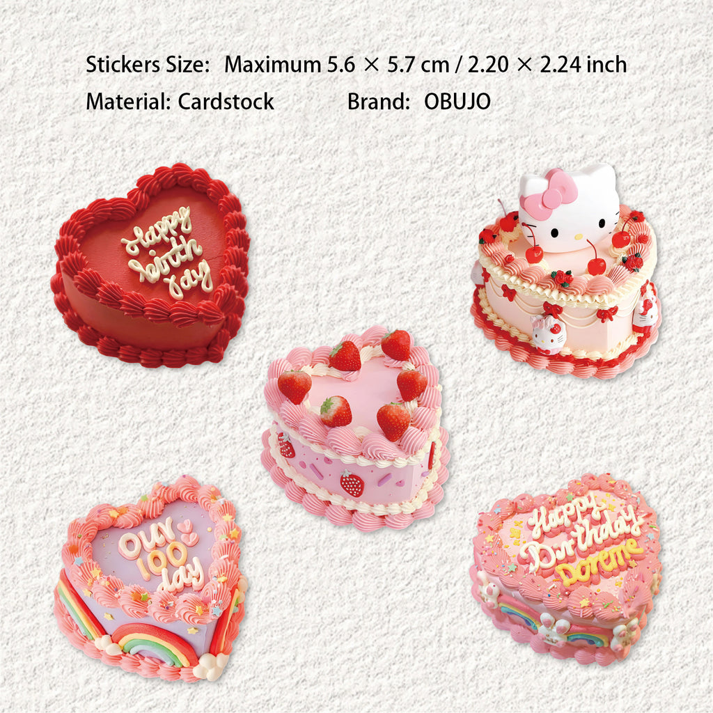 10 Pcs Cake Themed Cardstock Stickers DGXL